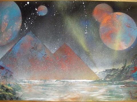 Planet Painting - Past Days 3 by Chuck Bell