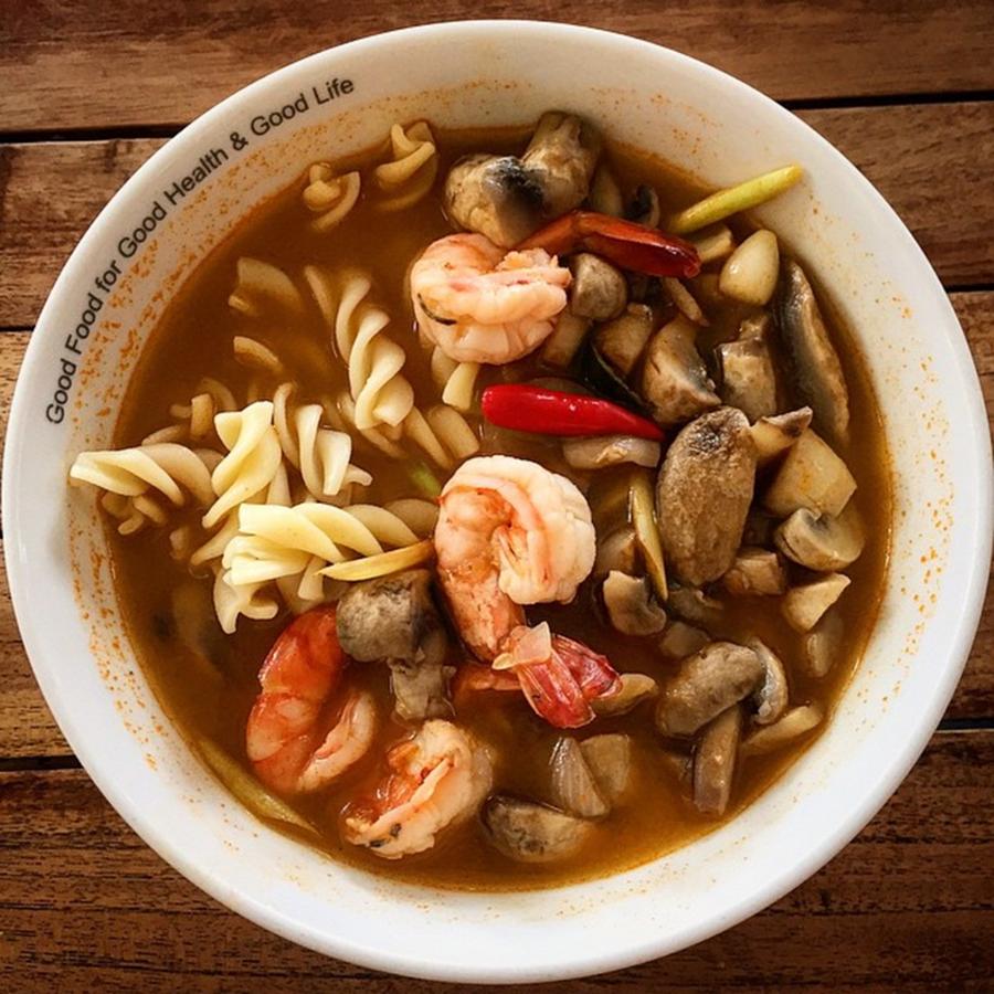 Spicy Photograph - Pasta In Spicy Prawn Soup by Arya Swadharma
