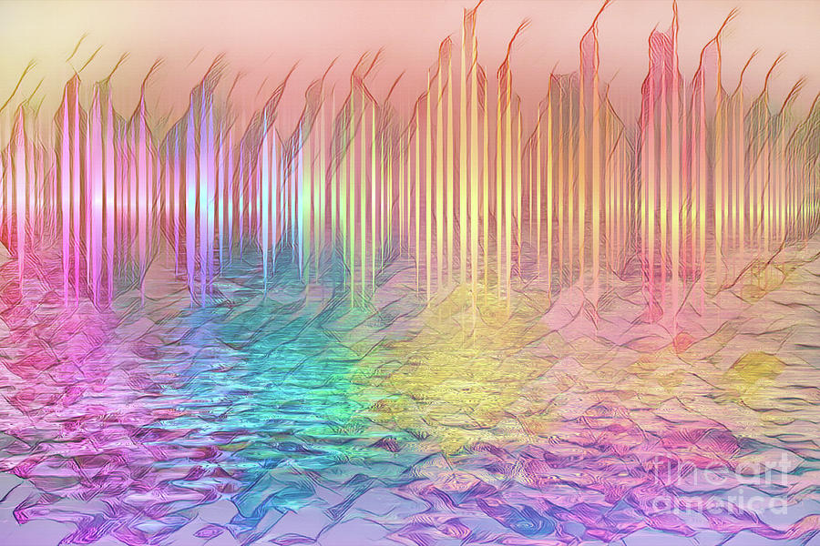 Pastel Abstract City Reflections by Kaye Menner Digital Art by Kaye Menner