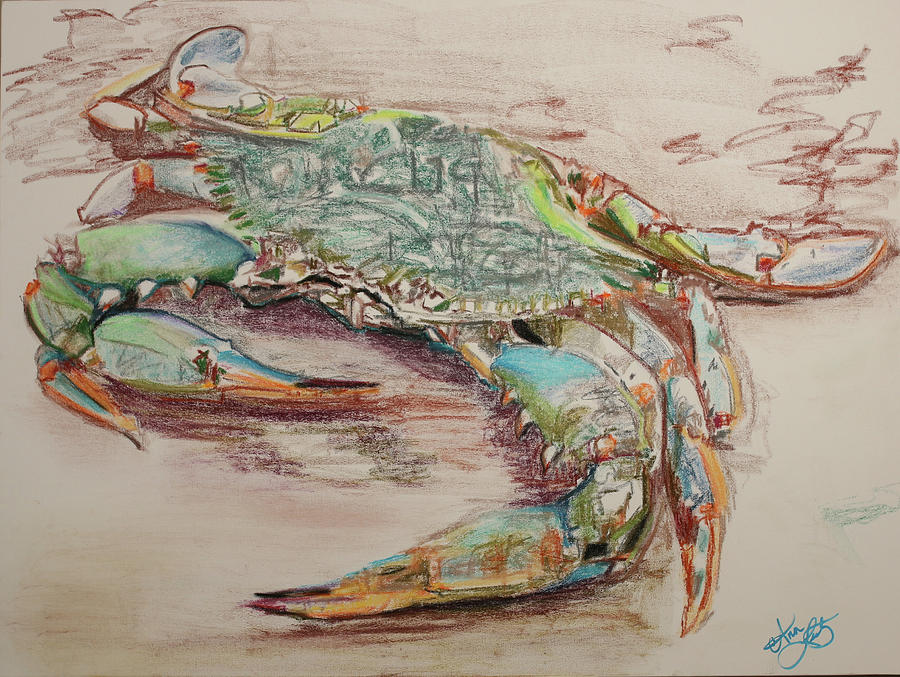 Pastel Crab Painting