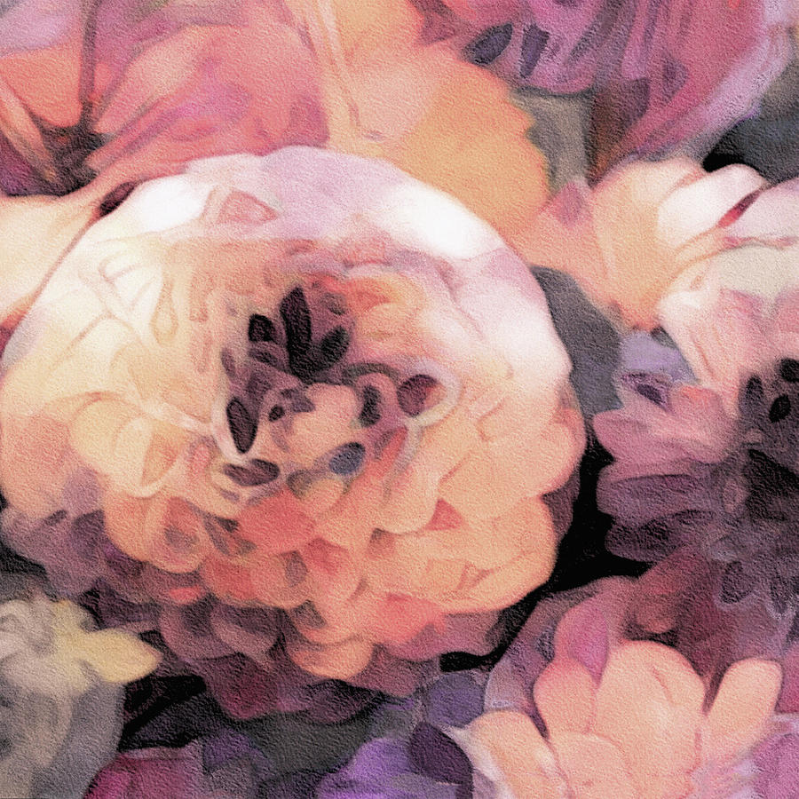 Pastel Dahlias in Watercolor Mixed Media by Susan Maxwell Schmidt