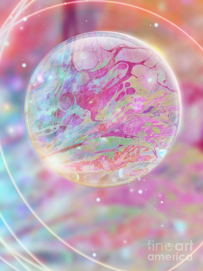 Pastel Dream Sphere Digital Art by Rachel Hannah