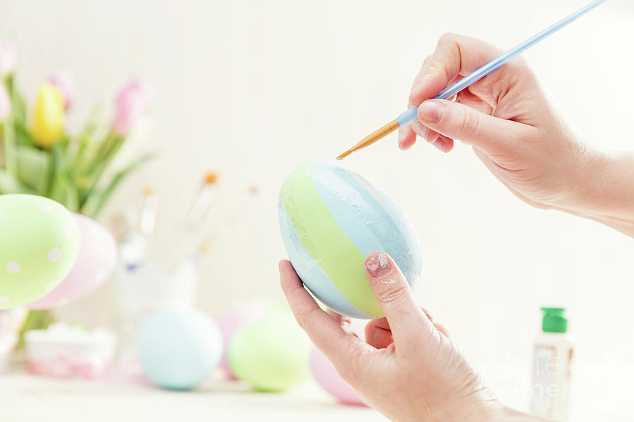 Pastel Easter egg handmade in a worshop. Photograph by Michal Bednarek