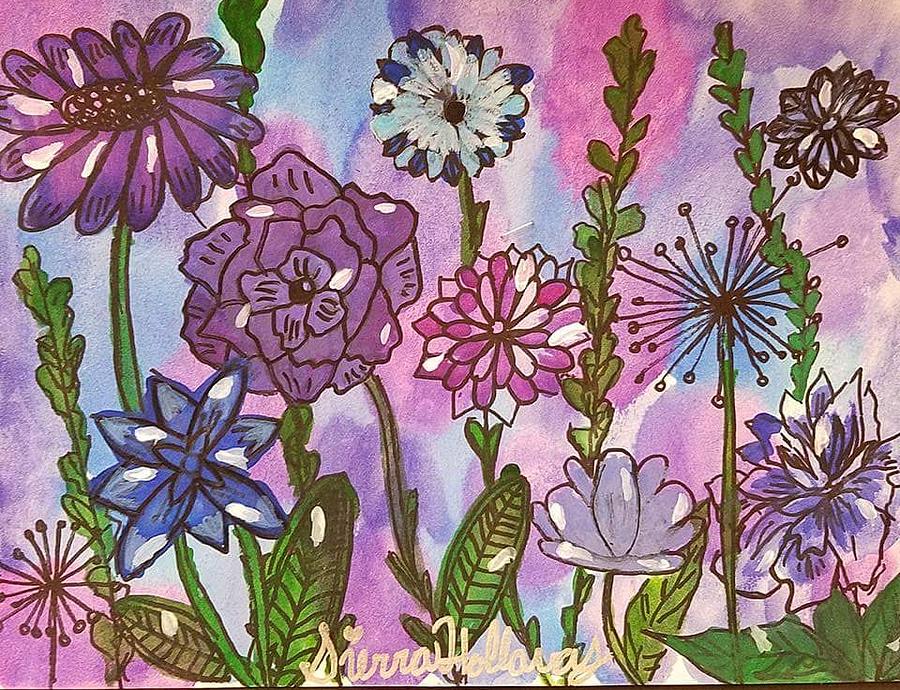 Pastel Flower Garden Mixed Media by Sierra Holloway - Pixels