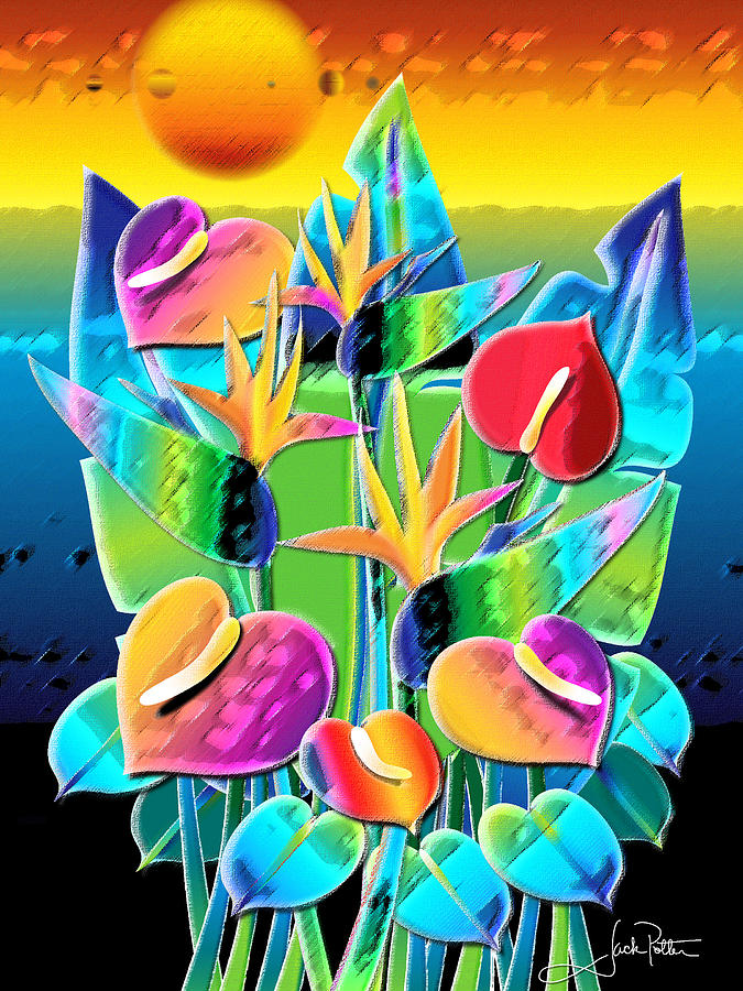 Planet Digital Art - Pastel Hearts by Jack Potter