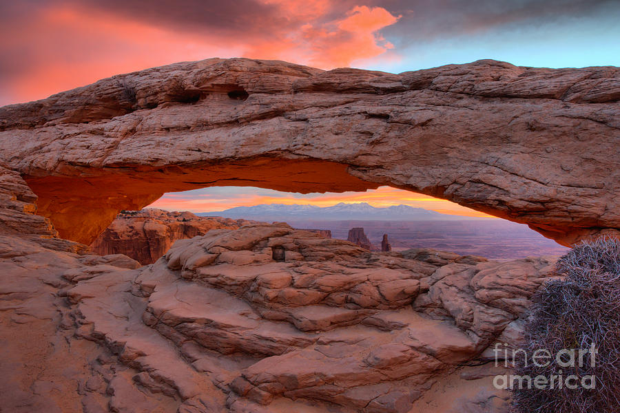 Pastel Morning At Mesa Arch Photograph by Adam Jewell