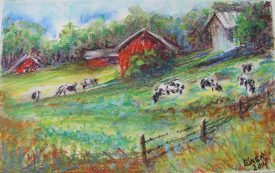Pastel Pasture Painting by Terri Einer