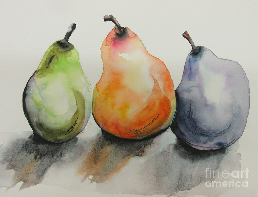Pastel Pears Painting by Janet Cruickshank