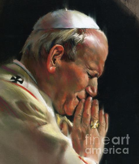 Pope John Paul Drawing - Pastel Rendering Of Pope John Paul II by Mark Sanislo Pope John Paul Drawing - Pastel Rendering Of Pope John Paul II by Mark Sanislo