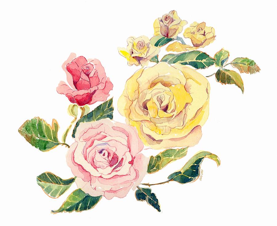 Pastel Roses Painting by Arline Wagner