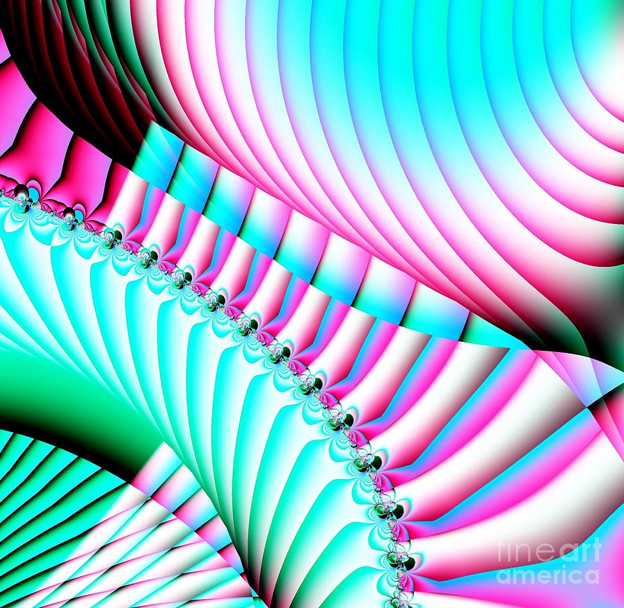 Pastel Spiral Staircase Fractal Digital Art by Rose Santuci-Sofranko