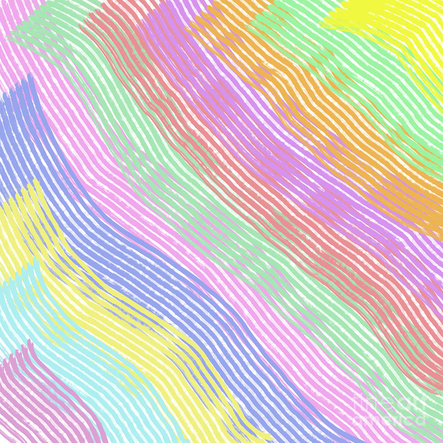 Pastel Stripes Angled Digital Art by Susan Stevenson