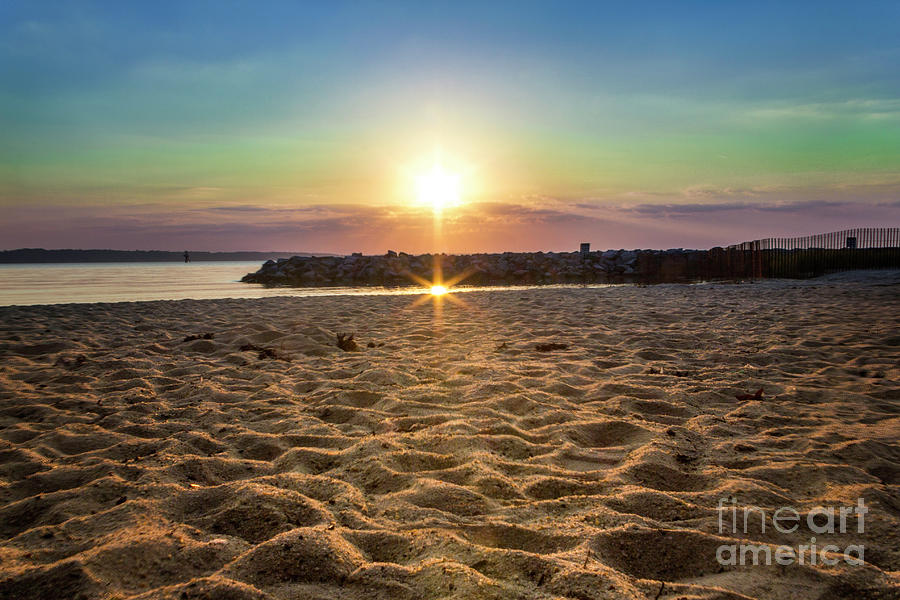 Pastel Sunset at Jamestown Beach Photograph by Karen Jorstad