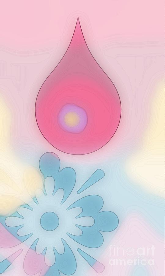 Pastel Teardrop Flower Drawing