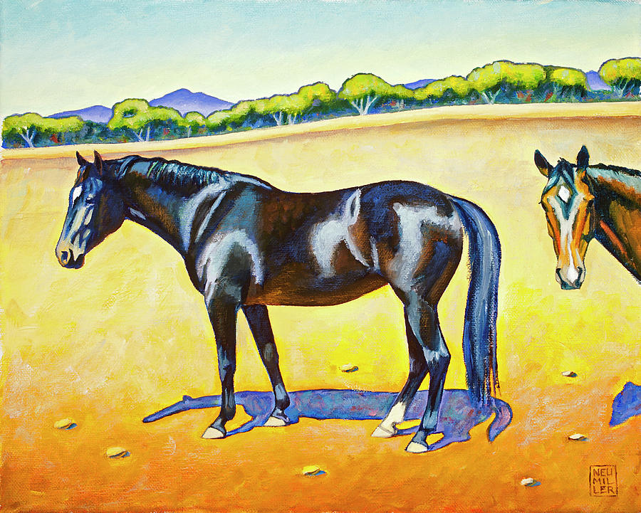 Horse Painting - Pasture Pals 2 by Stacey Neumiller