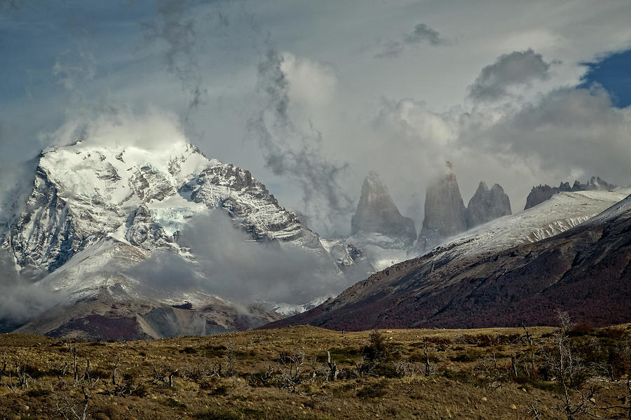 Patagonian mountains in the clouds Photograph by Steven Upton