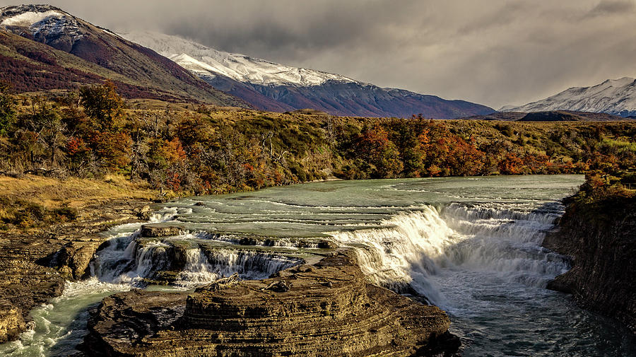 Patagonian waterfall in Chile Photograph by Steven Upton