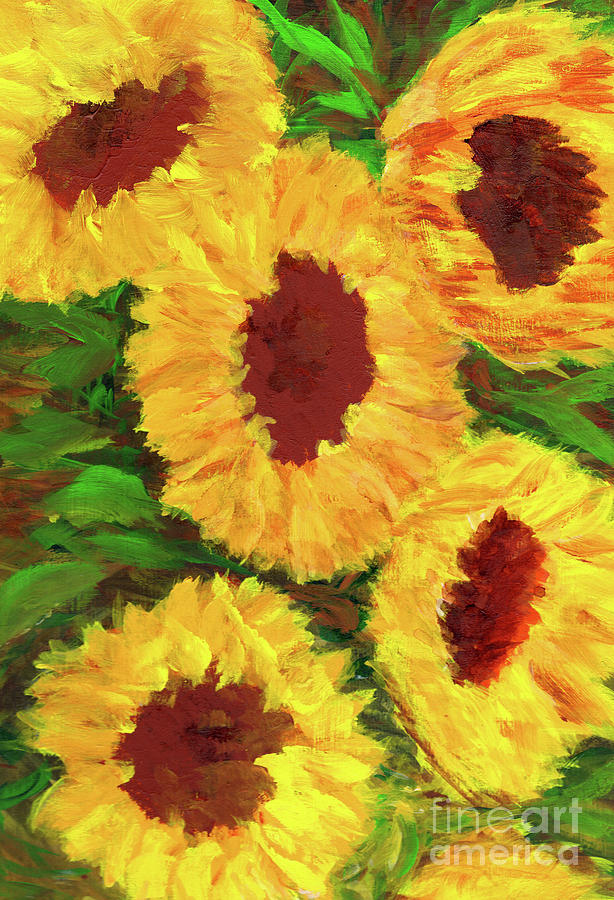 Patch of Sunflowers Painting by Eunice Warfel