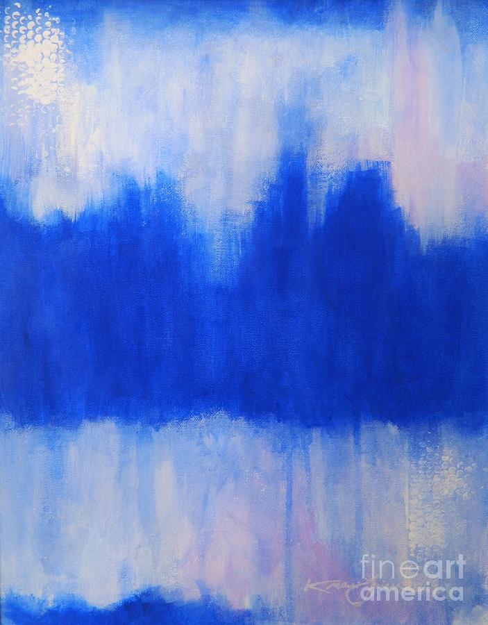 Abstract Painting - Patches of Blue by Kate Marion Lapierre