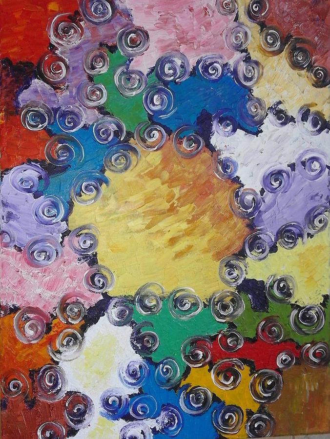 Abstract Painting - Patchwork by Asia Dzhibirova