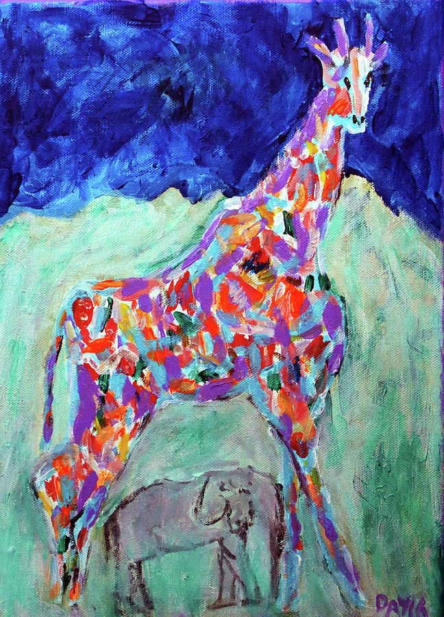 Patchwork Painting - Patchwork Giraffe by Day Williams