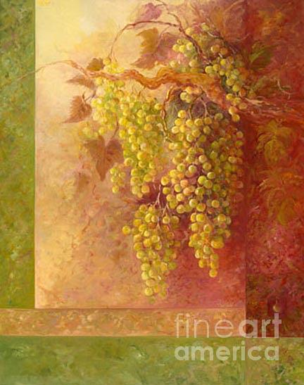 Wine Painting - Patchwork Grapes by Gail Salituri