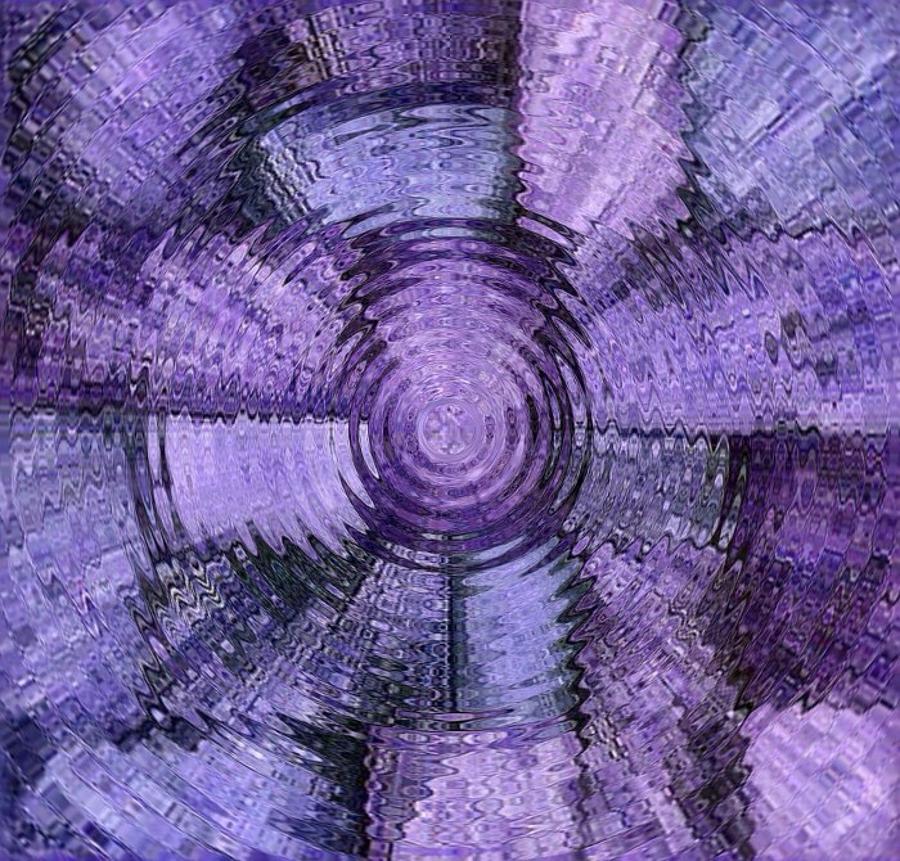 Patchwork purple water drop Digital Art by Megan Walsh
