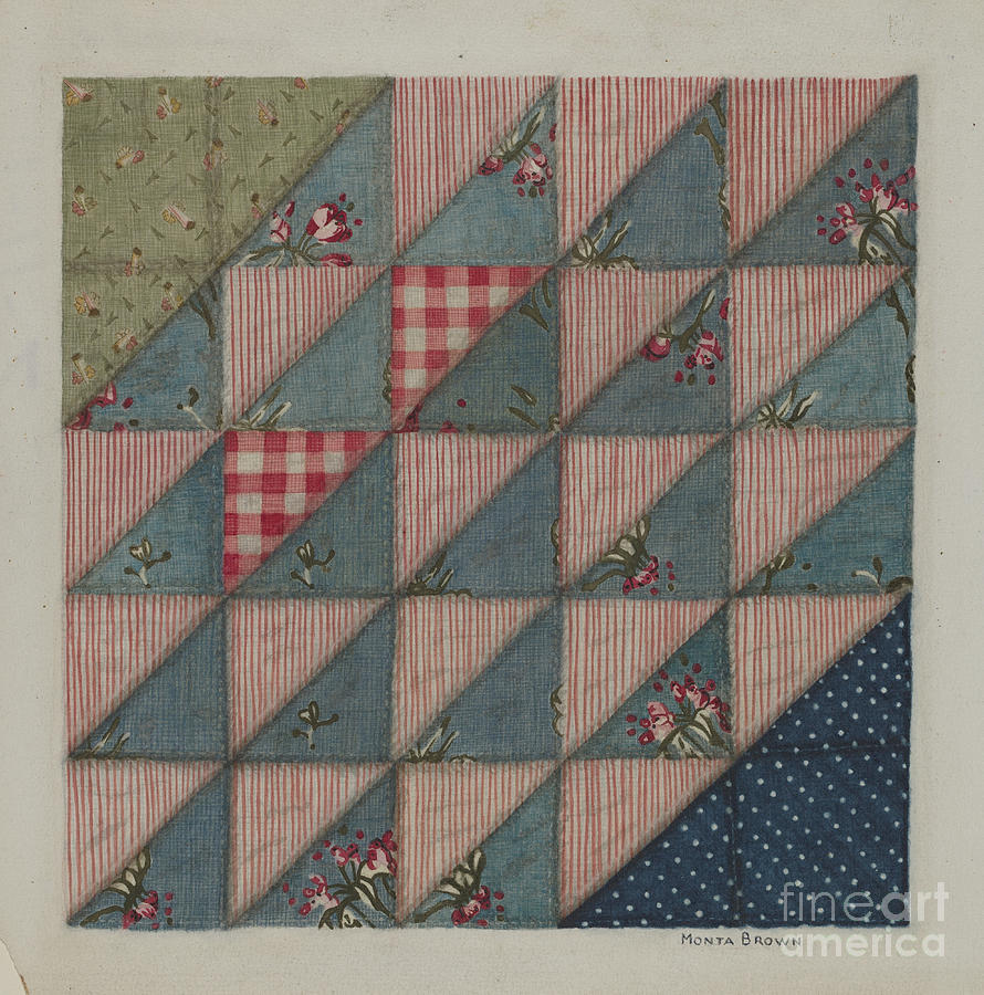 Patchwork Quilt Drawing by Mona Brown Fine Art America