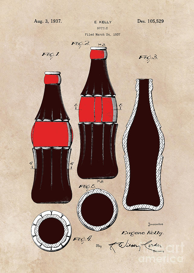 patent Bottle  Kelly 1937 Digital Art by Justyna Jaszke JBJart