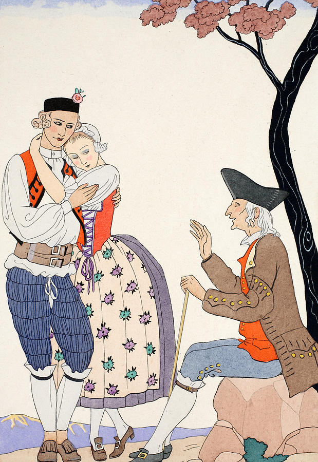Georges Barbier Painting - Paternal Blessing  by Georges Barbier