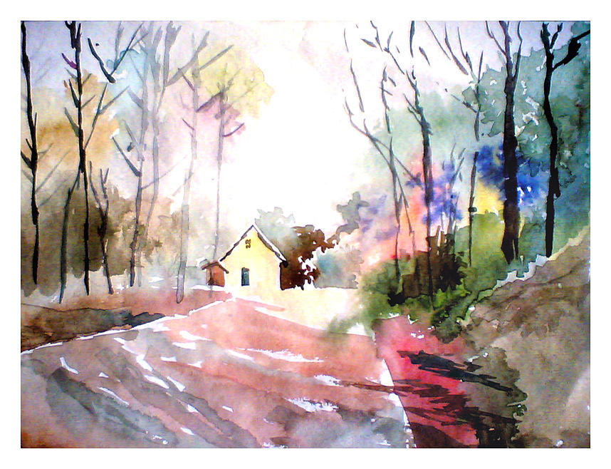 Path in colors Painting by Anil Nene