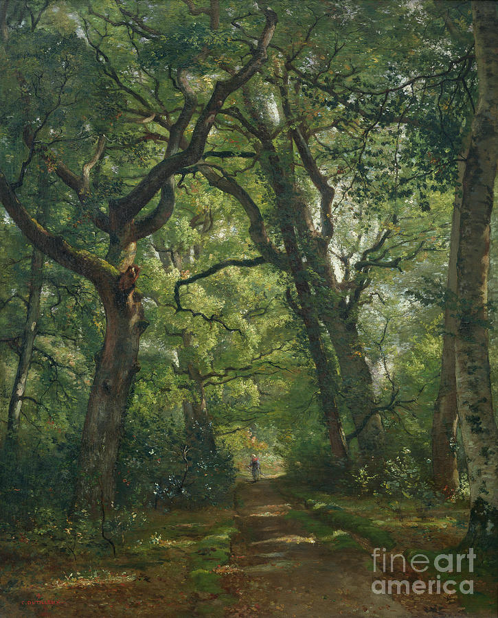 Path in the Forest Painting by Henri Joseph Constant Dutilleux