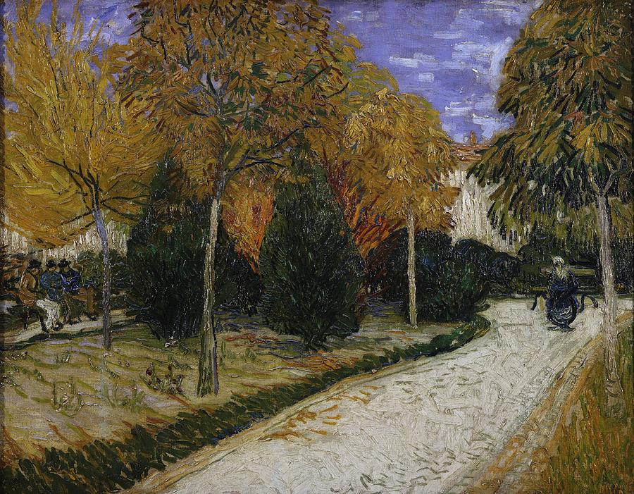 Fall Painting - Path in the Park at Arles by Vincent Van Gogh