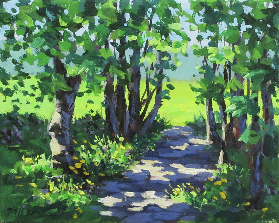 Path in the Park II Painting by Karen Ilari