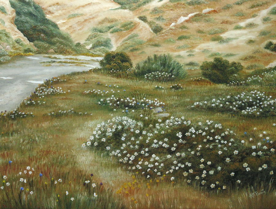 Path Of Flowers Painting by Angeles M Pomata