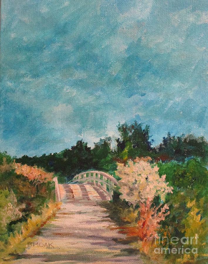 Tree Painting - Path Over the Bridge at Robinson Preserve by Barbara Moak