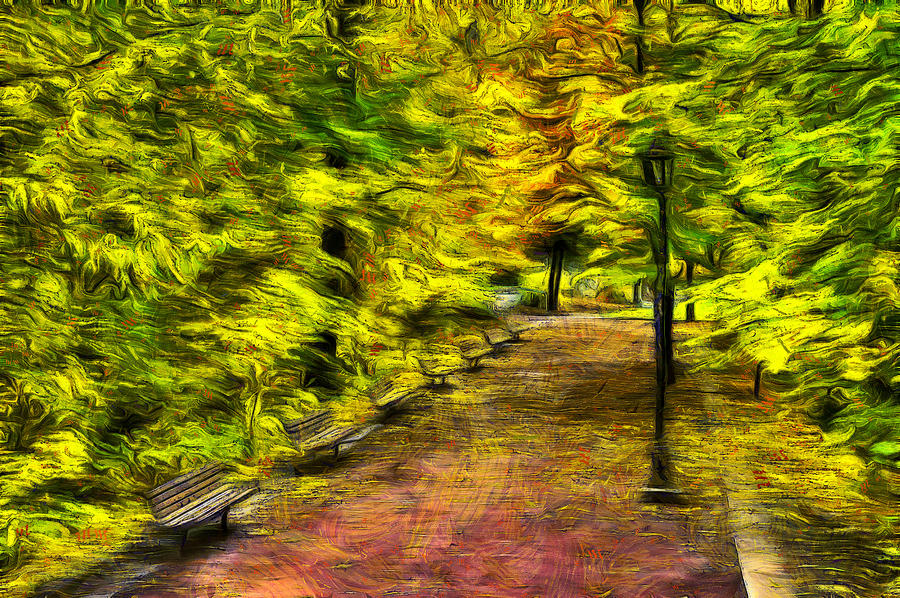 Path through Fall Digital Art by Mark Kiver