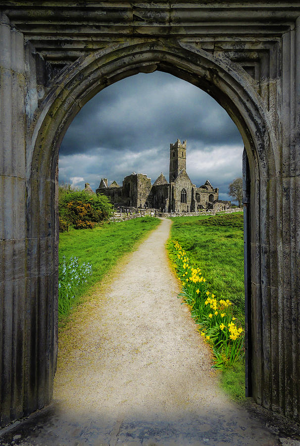 12th Century Photograph - Path To Irelands Quin Abbey, County Clare by James Truett 12th Century Photograph - Path To Irelands Quin Abbey, County Clare by James Truett