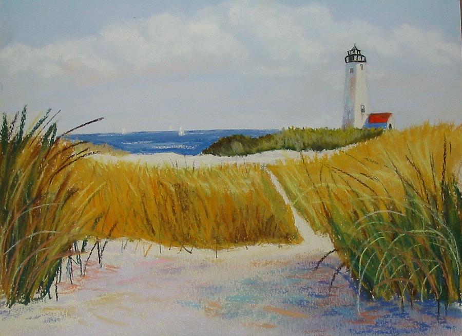 Path to Lighthouse Pastel by Michele Turney
