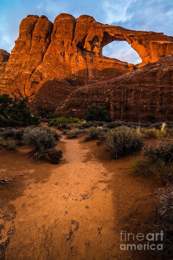 Path to Skyline Arch at Sunset - Utah  Photograph by Gary Whitton