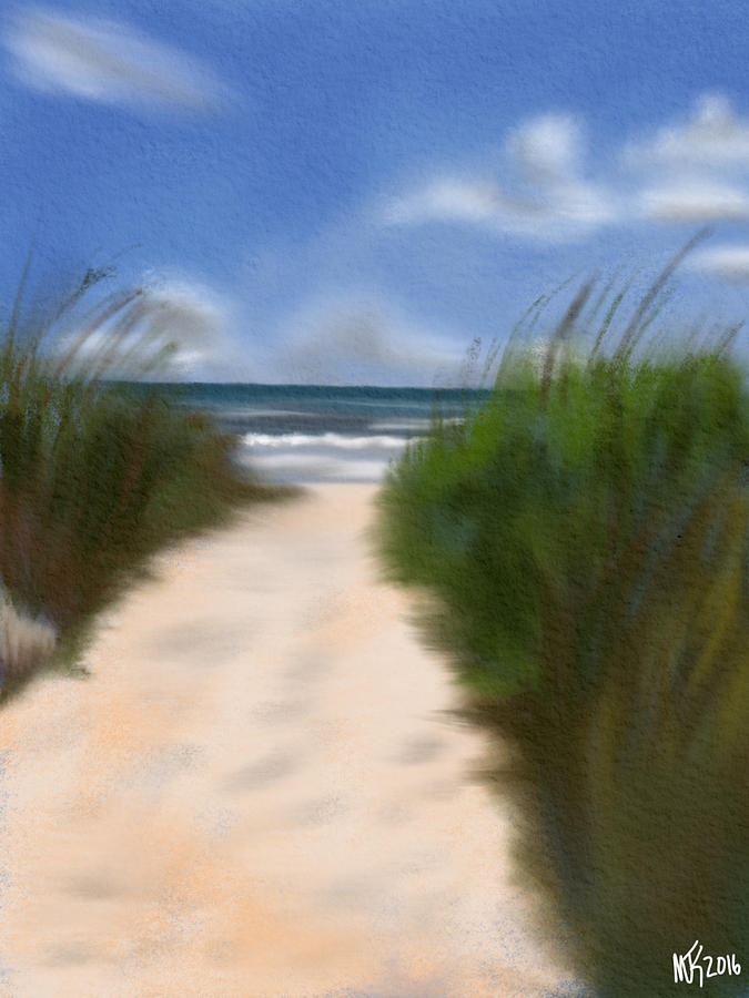 Path To the Beach Digital Art by Michael Kallstrom