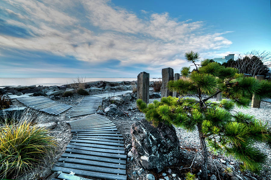 Beach Photograph - Path to the beach Preston Beach Marblehead Massachusetts by Toby McGuire