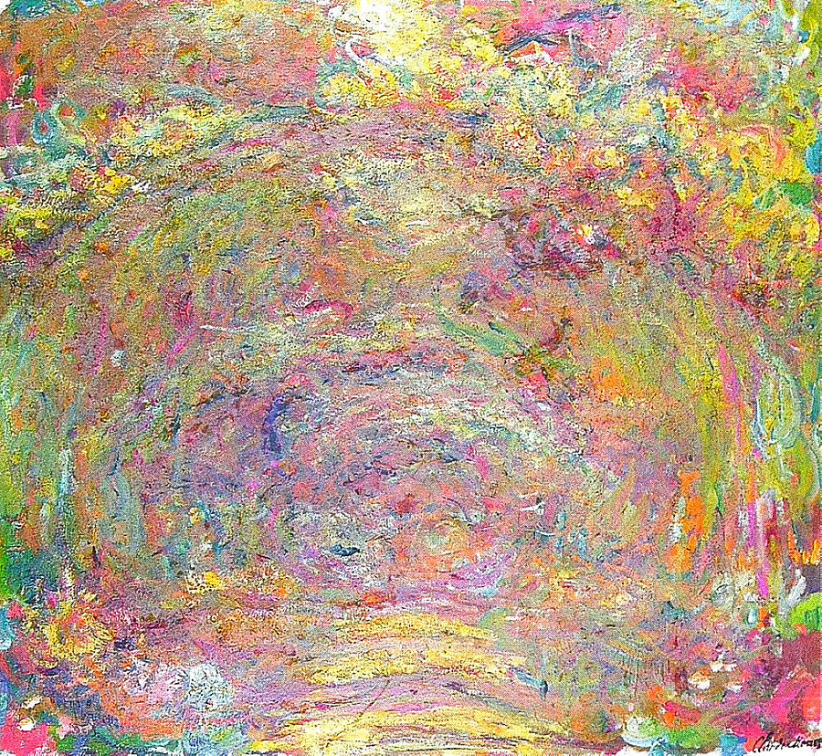 Claude Monet Painting - Path Under The Rose Trellises by Pam Neilands