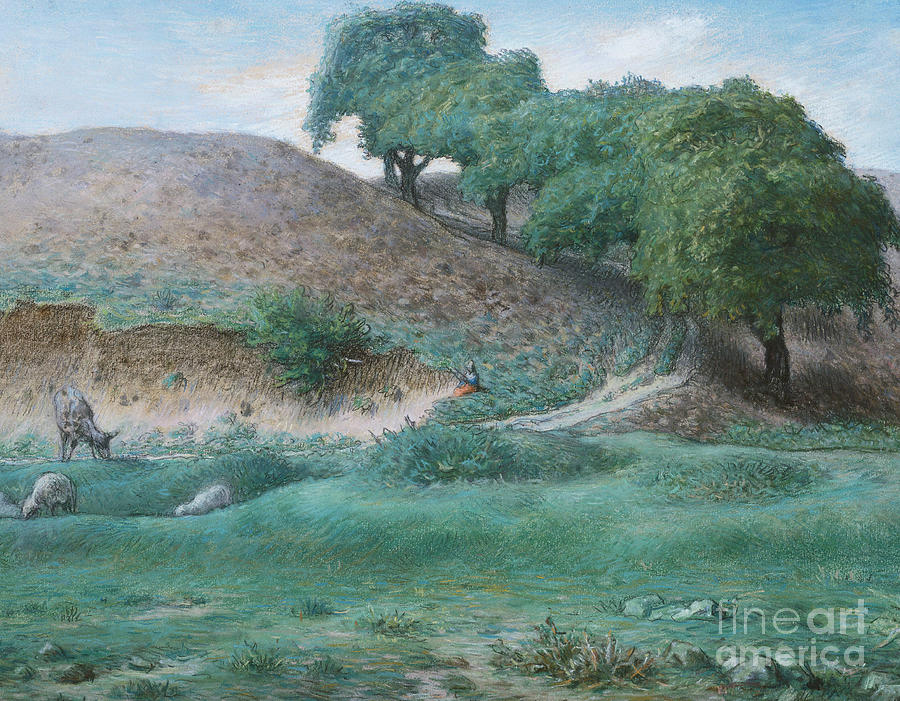 Path with Chestnut Trees near Cusset  Pastel by Jean Francois Millet