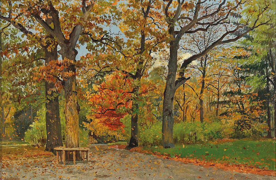 Pathway in a Park Painting by Karl Buchholz