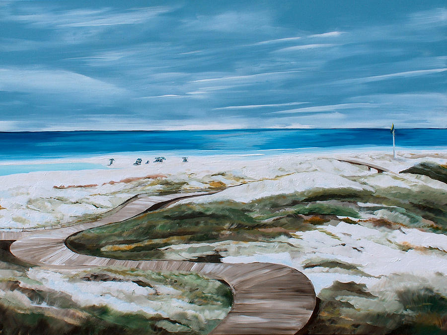Beach Painting - Pathway by Racquel Morgan