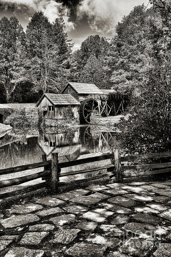 Pathway to Marby Mill In Black and White Photograph by Paul Ward