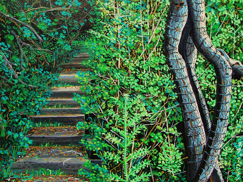 Tree Painting - Pathway to Puget Sound 3 by Stephen Ponting