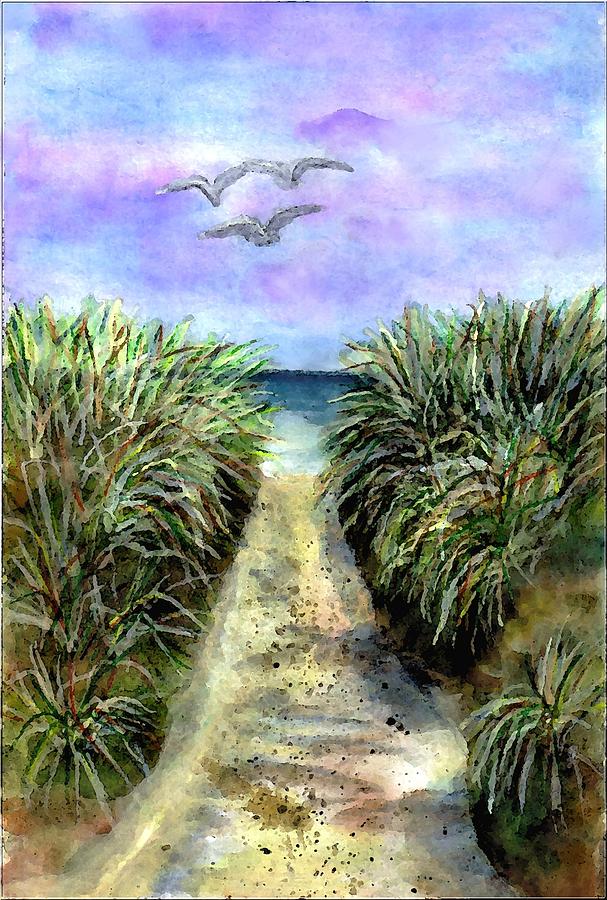 Beach Painting - Pathway To The Shore by Dina Sierra Beach Painting - Pathway To The Shore by Dina Sierra