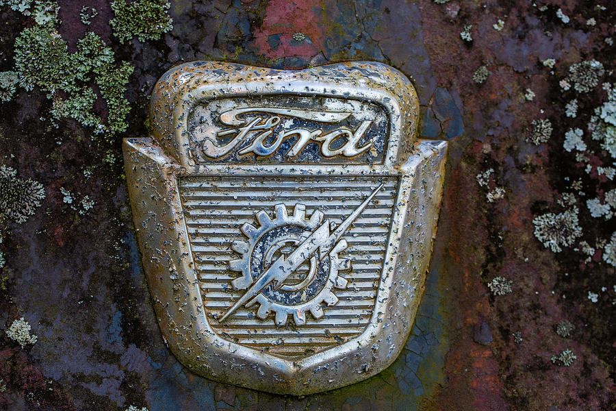 Patina Ford Emblem Photograph by Christy Cox